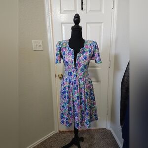 Floral Button-Front Dress